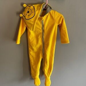 Disney Winnie the Pooh Fleece Yellow Pyjamas 18 months hooded zip